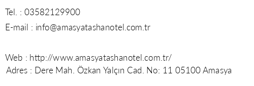Amasya Tahan Hotel telefon numaralar, faks, e-mail, posta adresi ve iletiim bilgileri